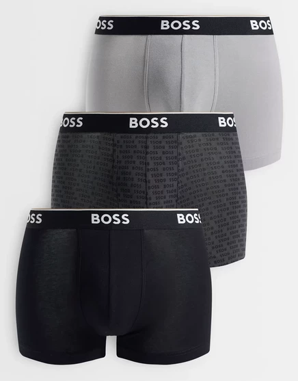 Мужские трусы-боксеры Boss Bodywear Revive, 3 шт., тёмно-серые