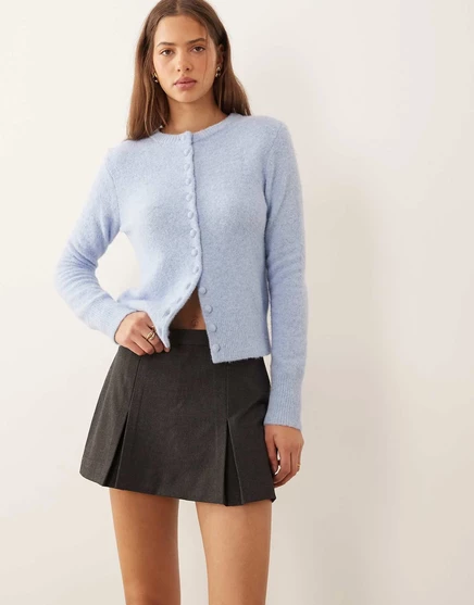 Женская юбка-шорты ASOS Design плиссе, серая