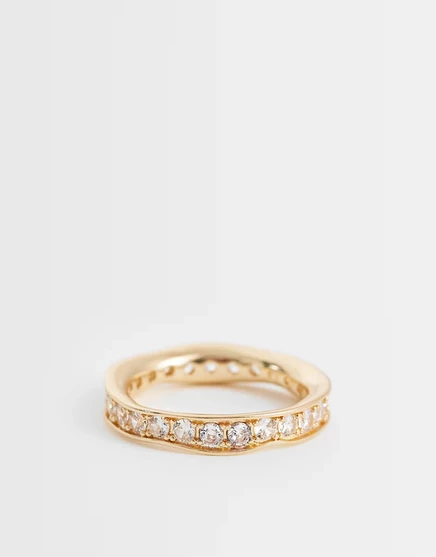 Мужское кольцо ASOS Design с кристаллами, золотистое