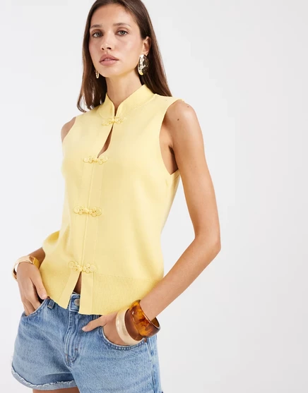 Женский топ ASOS Design без рукавов, бледно-желтый