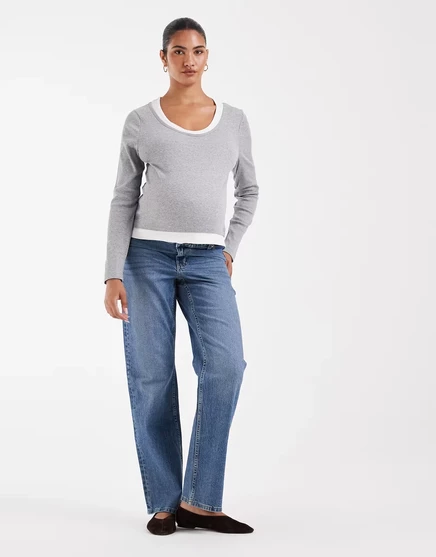 Джинсы для беременных ASOS Design прямые, синие