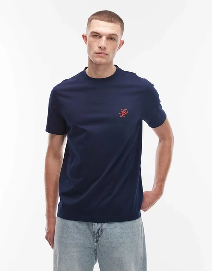 Футболка с монограммой Tommy Hilfiger script темно-синего цвета