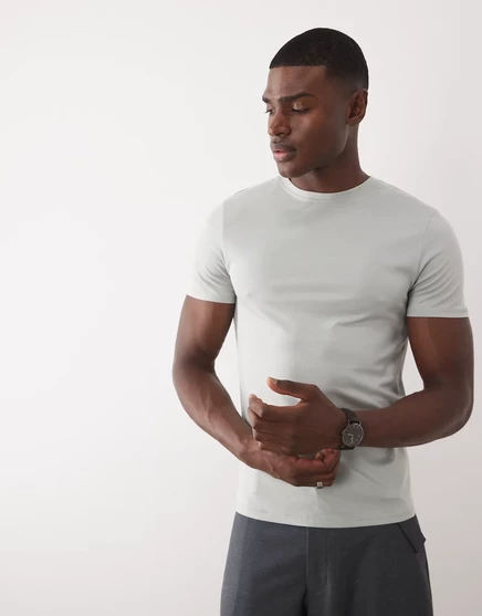 Мужская приталенная футболка ASOS Design Premium SUPIMA, светло-зеленая
