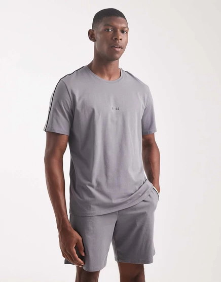 Уникальная футболка для отдыха BOSS Bodywear серого цвета - часть комплекта open grey