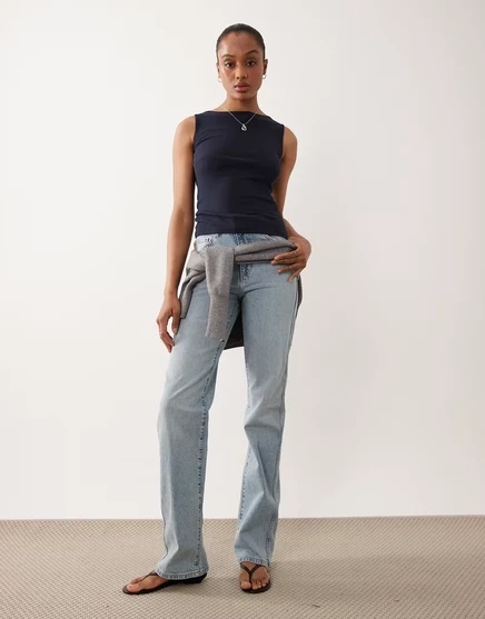 Женские джинсы ASOS Tall прямые стрейч, светло-синие