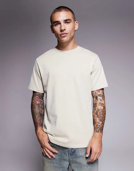  Футболка ASOS DESIGN серая плотная pelican