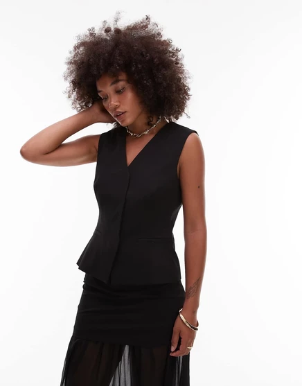 Женский жилет ASOS Design приталенный, черный