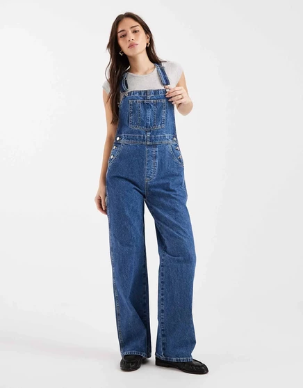 Женский джинсовый комбинезон Asos Design, средне-голубой