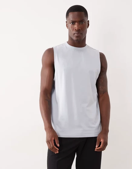Мужская майка ASOS Design прямого кроя, серо-голубая