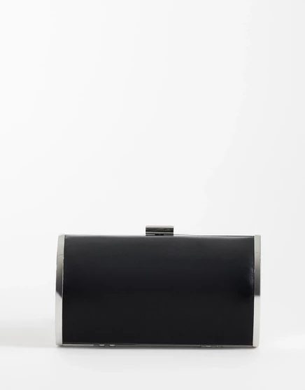 Женский клатч ASOS Design цилиндрический жесткий, черный и серебристый