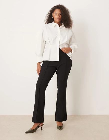 Брюки-клеш ASOS DESIGN Curve черного цвета, сшитые по индивидуальному заказу black