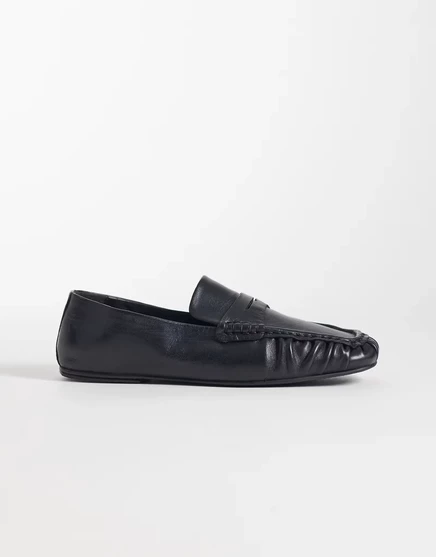 Мягкие мокасины премиум-класса Micha от ASOS DESIGN из черной кожи black leather