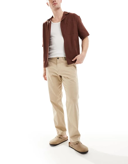 Бежевые брюки чинос свободного кроя Jack & Jones Intelligence Kane oxford tan
