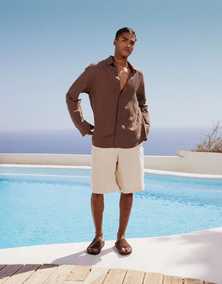 Длинные шорты из текстурированной ткани ASOS DESIGN кремового цвета cream