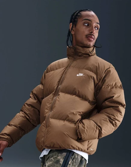 Пуховик Nike Club коричневого цвета brown
