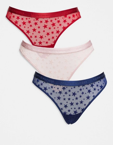 Женские стринги Tommy Hilfiger 3 пары, звездный принт, мульти