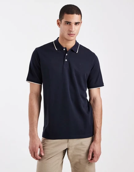 Мужская футболка-поло Jack & Jones Premium, темно-синяя