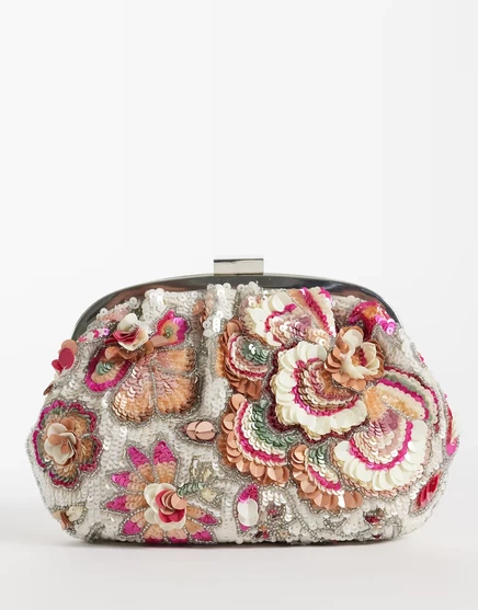 Женский клатч Accessorize Floral Pillow, серебристо-многоцветный