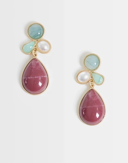 Женские серьги-подвески Reclaimed Vintage с искусственными камнями, разноцветные