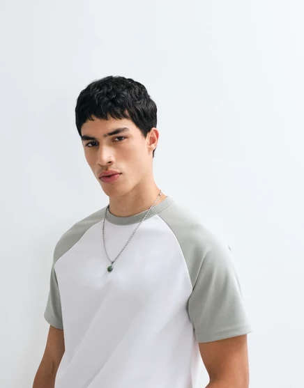 Мужская футболка ASOS Design breatheMAX реглан бело-светло-зеленая