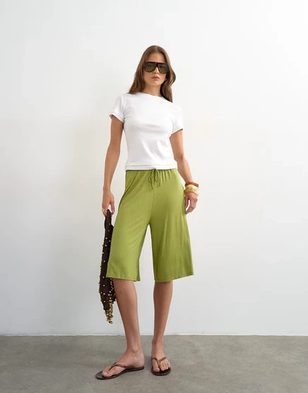 Женские шорты TopShop из вискозы, зеленые