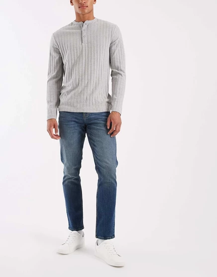 Мужские зауженные джинсы ASOS Design средней стирки, синие