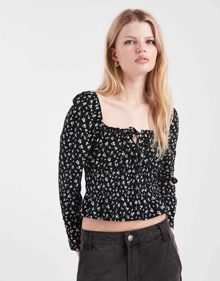Женский топ Miss Selfridge с цветочным принтом, тёмный