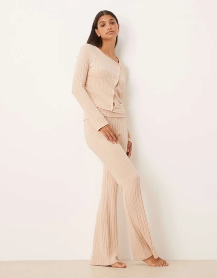 ДИЗАЙНЕРСКИЕ брюки ASOS из трикотажа в рубчик с широкими складками на штанинах из камня stone