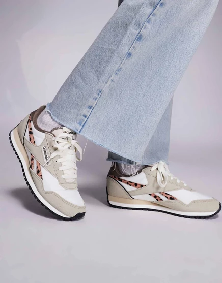 Кроссовки Reebok Classic AZ бежевого цвета с леопардовым принтом  nude