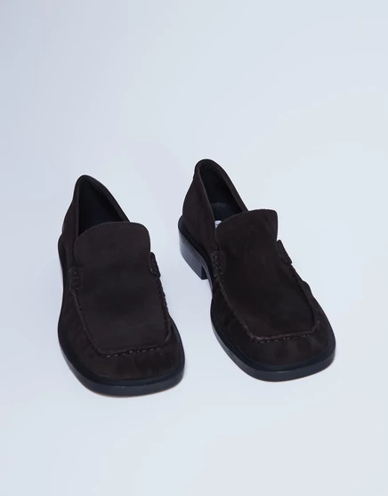 Женские лоферы TopShop Clover замшевые, шоколадные
