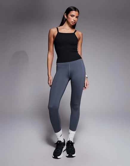4505 Спортивные леггинсы Icon active bum sculpt с высокой талией и внутренним карманом железно-серого цвета iron gray