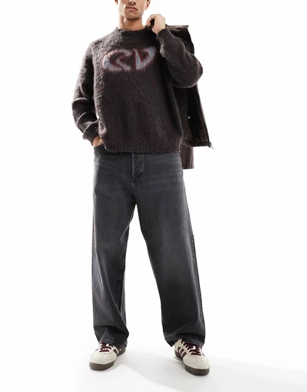 Джинсы Jack &Jones ron skater fit черного цвета, постиранные black denim