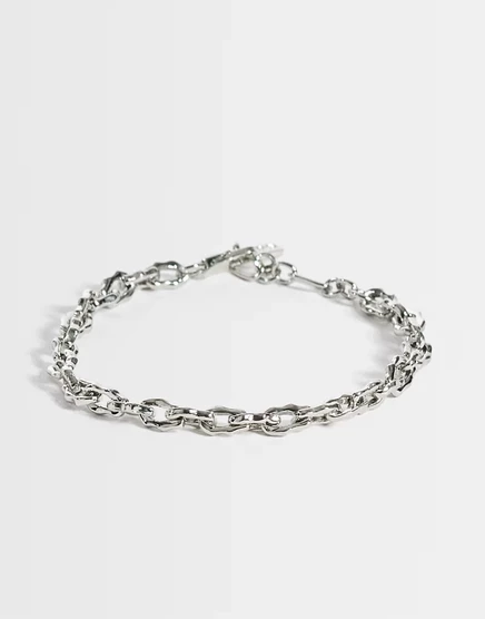 Мужской браслет ASOS Design с крупными звеньями, серебристый