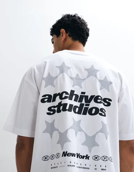Мужская футболка ASOS Design оверсайз со спортивным принтом, белая
