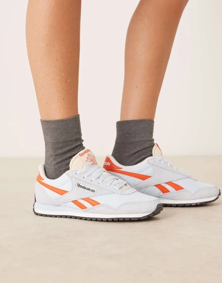 Кроссовки Reebok Classic AZ синего и оранжевого цветов  light blue