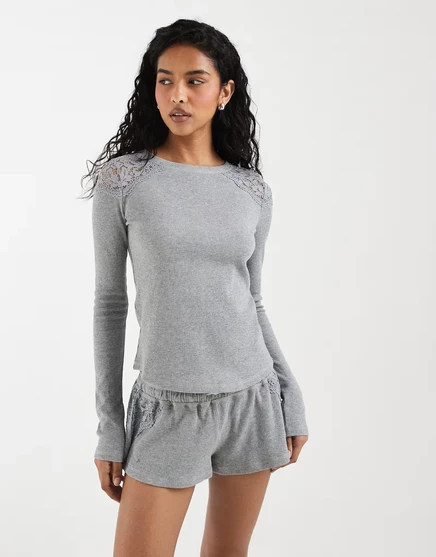 Женские шорты Free People Made You Blush, серый меланж