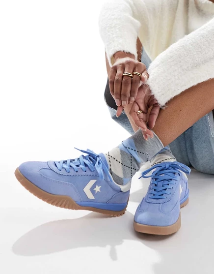 Кроссовки Converse Run Star синего цвета с белыми деталями и резиновой подошвой white