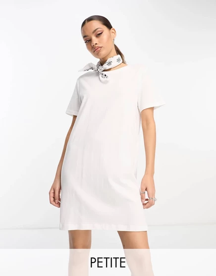 Белое платье-футболка мини Only Petite bright white