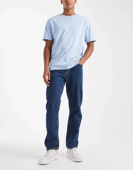 Прямые джинсы Jack &Jones Chris темно-синего цвета dark blue