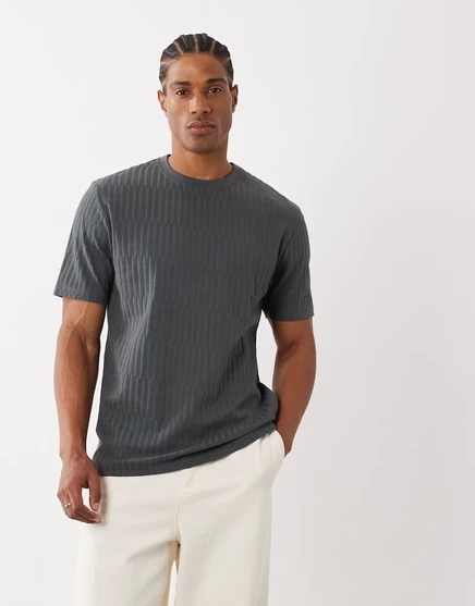 Мужская футболка Threadbare Relaxed Fit, тёмно-серая