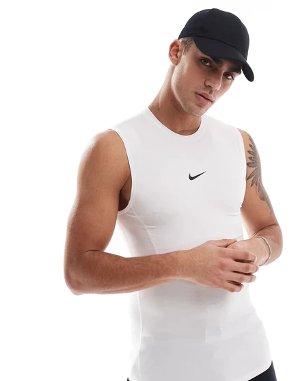 Мужская спортивная майка Nike Training Pro Dri-FIT облегающая, белая