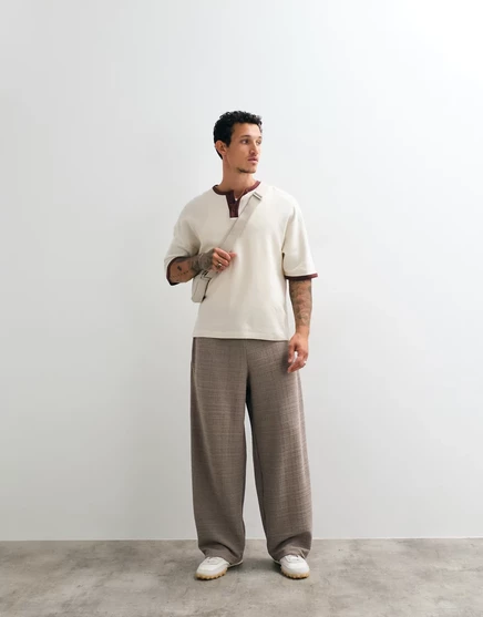 Мужские джоггеры ASOS Design с боковой складкой, бежевые