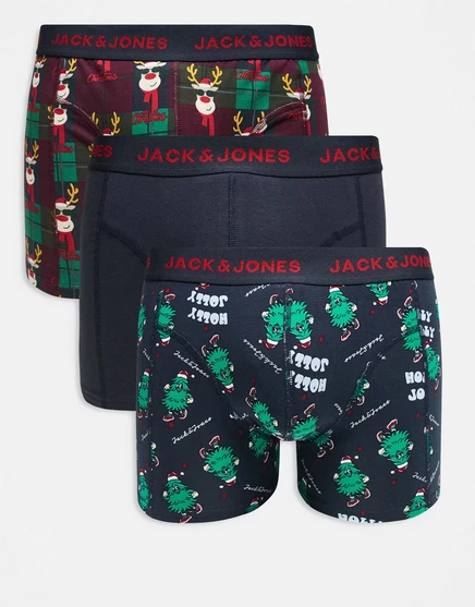 Мужские трусы-боксеры Jack & Jones 3 шт. Rudolph, темно-синий
