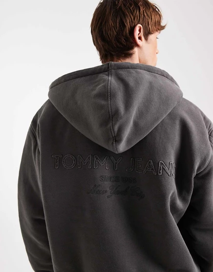 Мужская худи Tommy Jeans с флаговым логотипом, черная