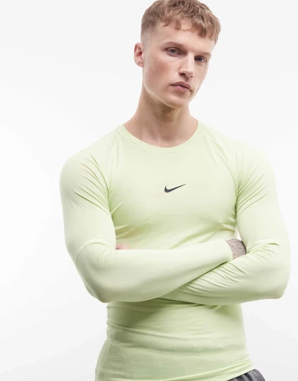 Мужской лонгслив Nike Pro Dri-FIT, салатовый