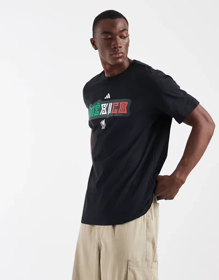 Женская футболка Adidas Originals Mexico, черная с зеленым
