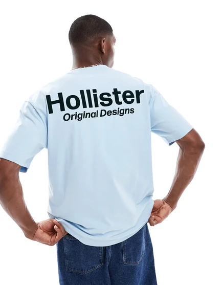 Мужская футболка Hollister Tech Logo, светло-голубая