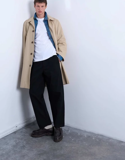 Брюки Topman ripstop с зауженными штанинами и деталями в виде швов черного цвета black