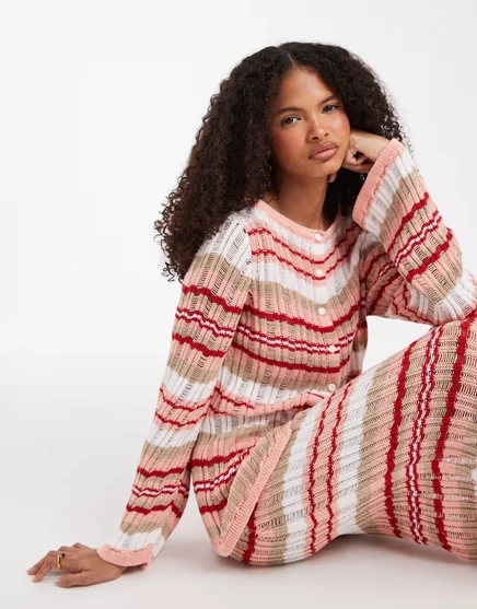 Женский кардиган ASOS Design в полоску, оранжевый