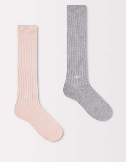 Мужские гольфы adidas Originals Trefoil, 2 пары, серые и розовые
